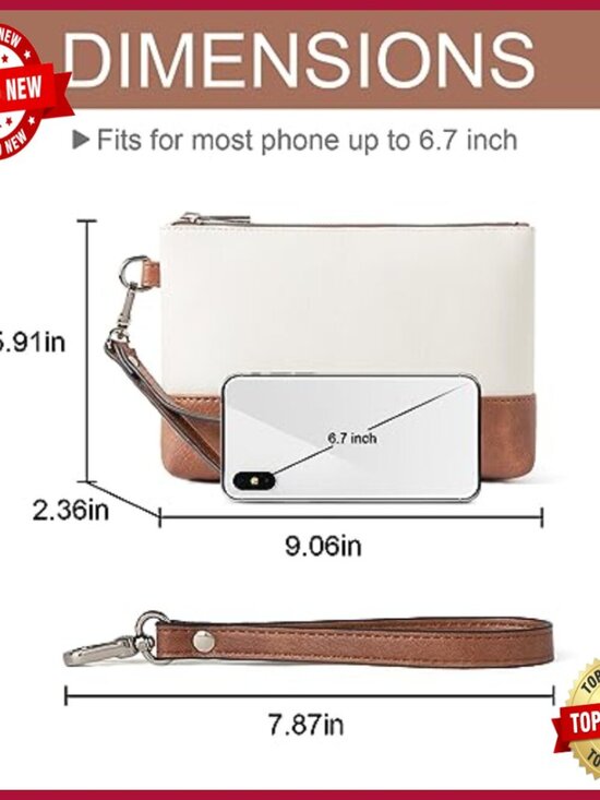 Small Leather Backpack Purse with Large Capacity Wristlet Clutch Wallet